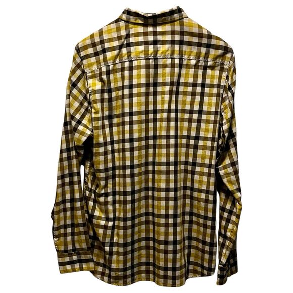 The North Face Blue Brown Mustard Cream Plaid Cotton Button Down Shirt Large - Picture 3 of 11